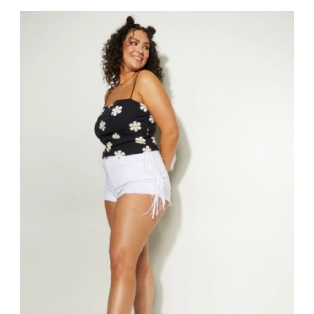 White Fringe shorts